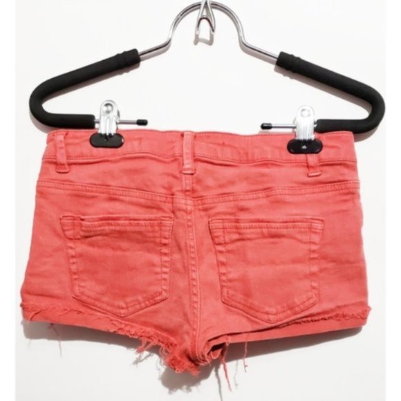 stretchy jeans shorts red orange red/ orange - Picture 7 of 8